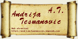 Andrija Tešmanović vizit kartica